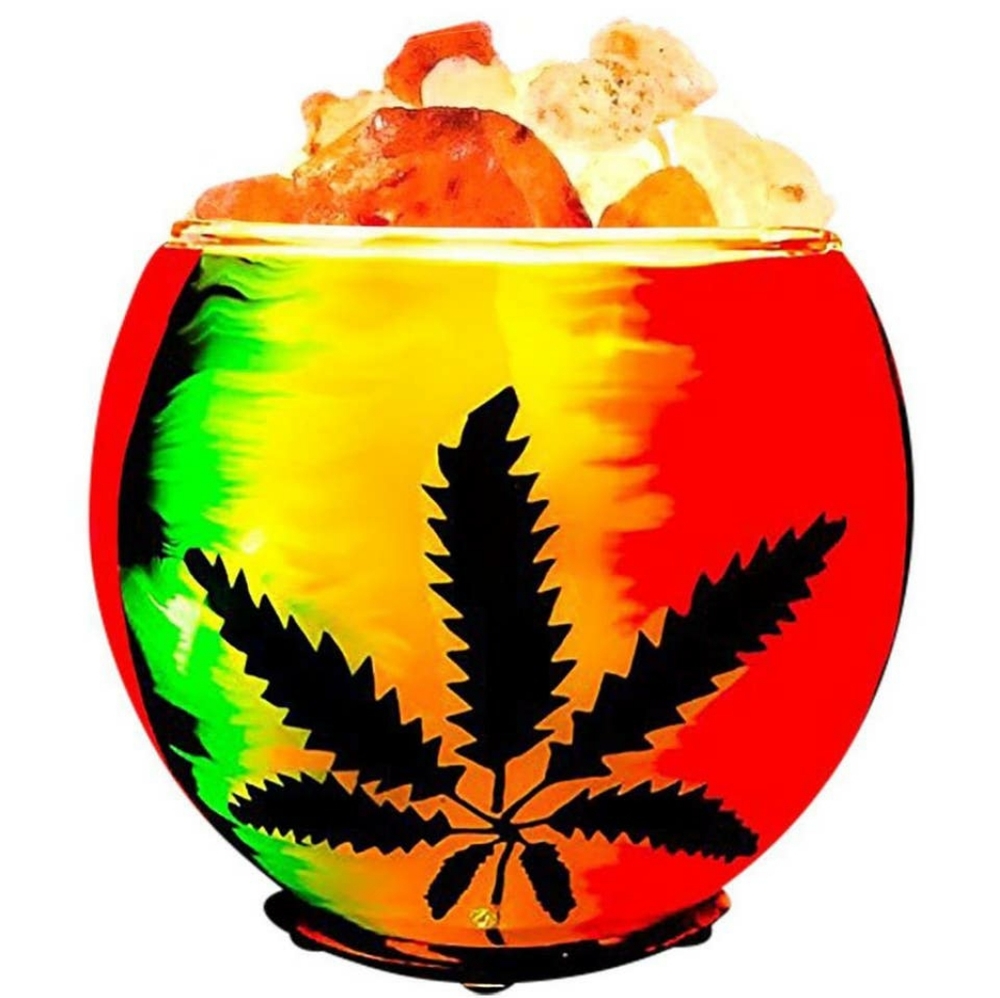 Rasta Pot Leaf Salt Lamp Oil Diffuser